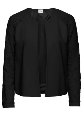 Blazer con mangas de encaje Negro