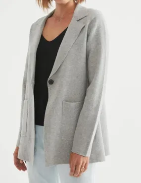 blazer ese o ese de punto knit gris