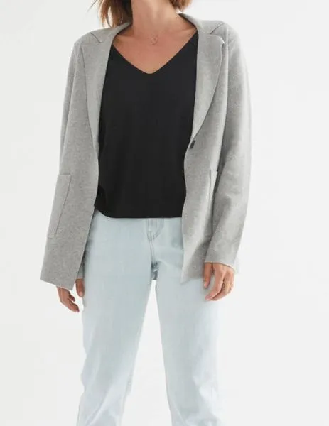 blazer ese o ese de punto knit gris