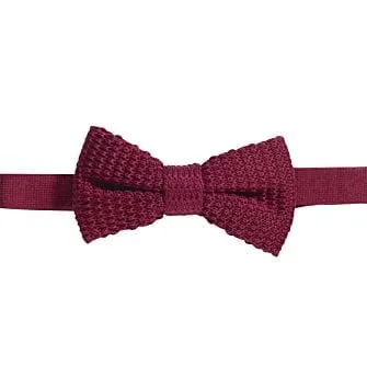 Burgundy Woolen Bow Tie
