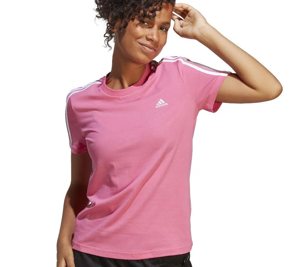 Camiseta Adidas Single Jersey 3 Bandas Mujer Rosa