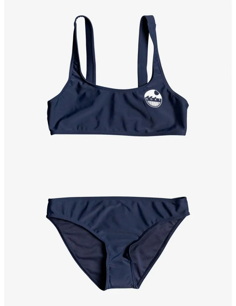 Conjunto de Bikini ROXY dos piezas niña Bralette Early ROXY INDIGO (bsp0) Ref. ERGX203263 azul marino liso