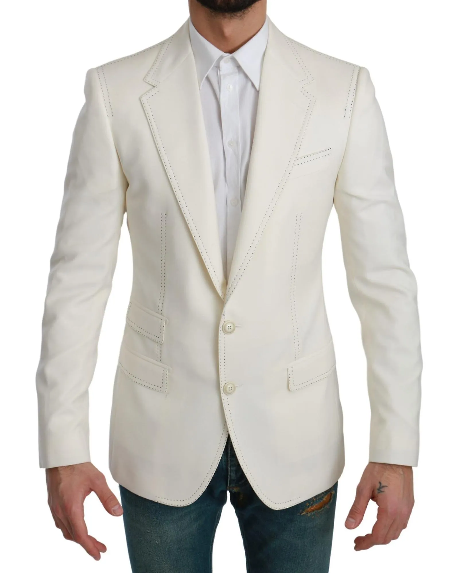 Dolce & Gabbana Timeless Cream Formal Blazer