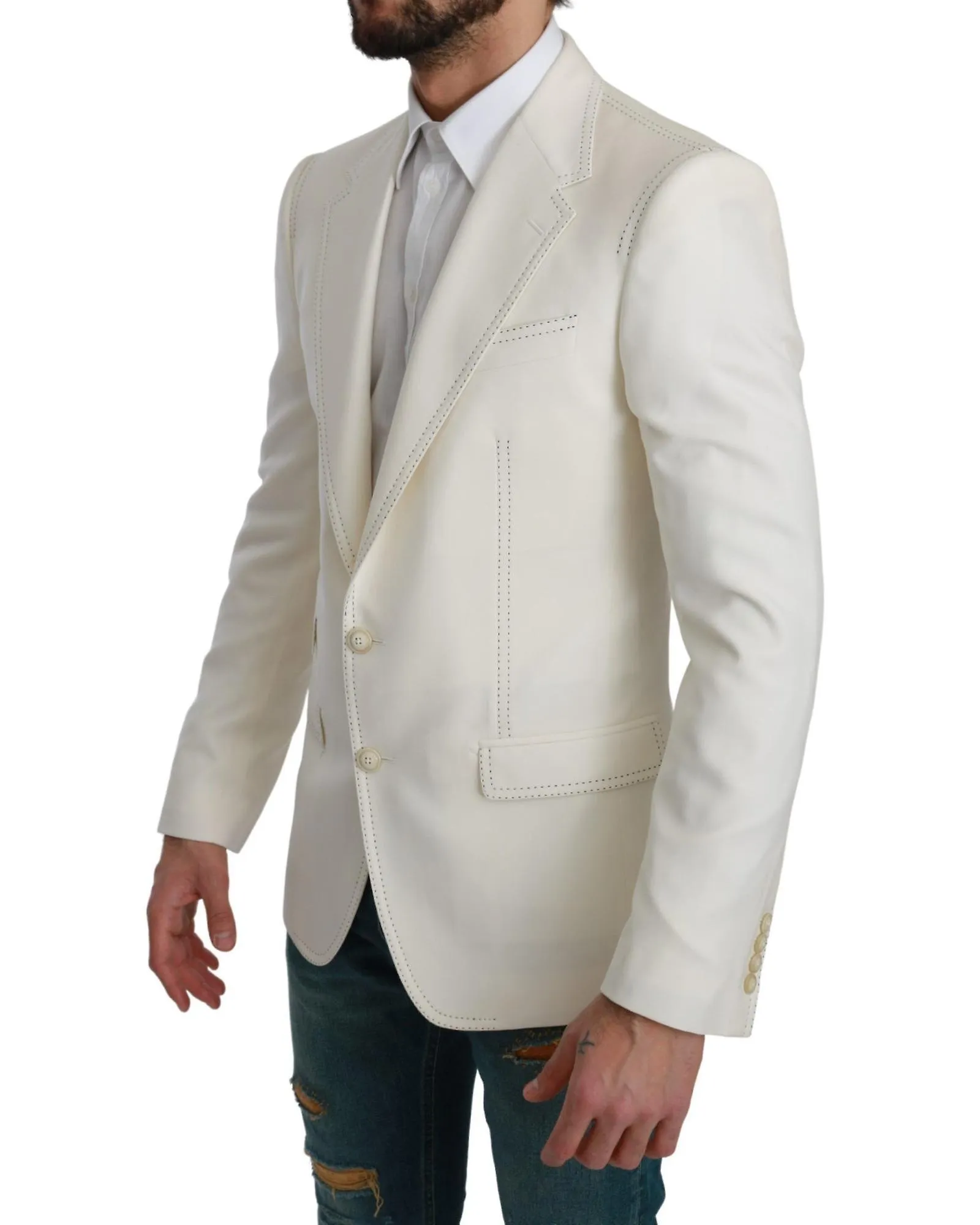 Dolce & Gabbana Timeless Cream Formal Blazer