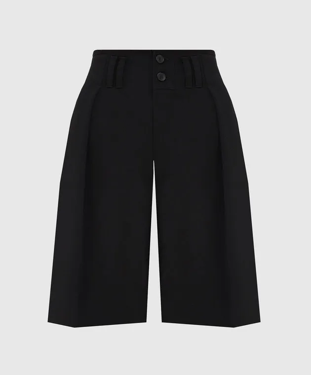 Etro Black wool shorts