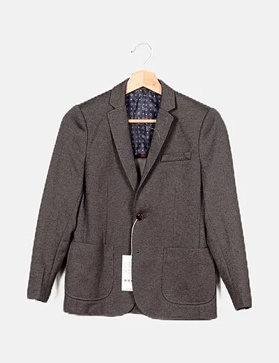 Jack & Jones Blazer gris jaspeada