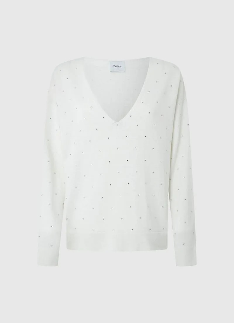 Jersey manga larga Mujer Pepe Jeans Faye Color Blanco