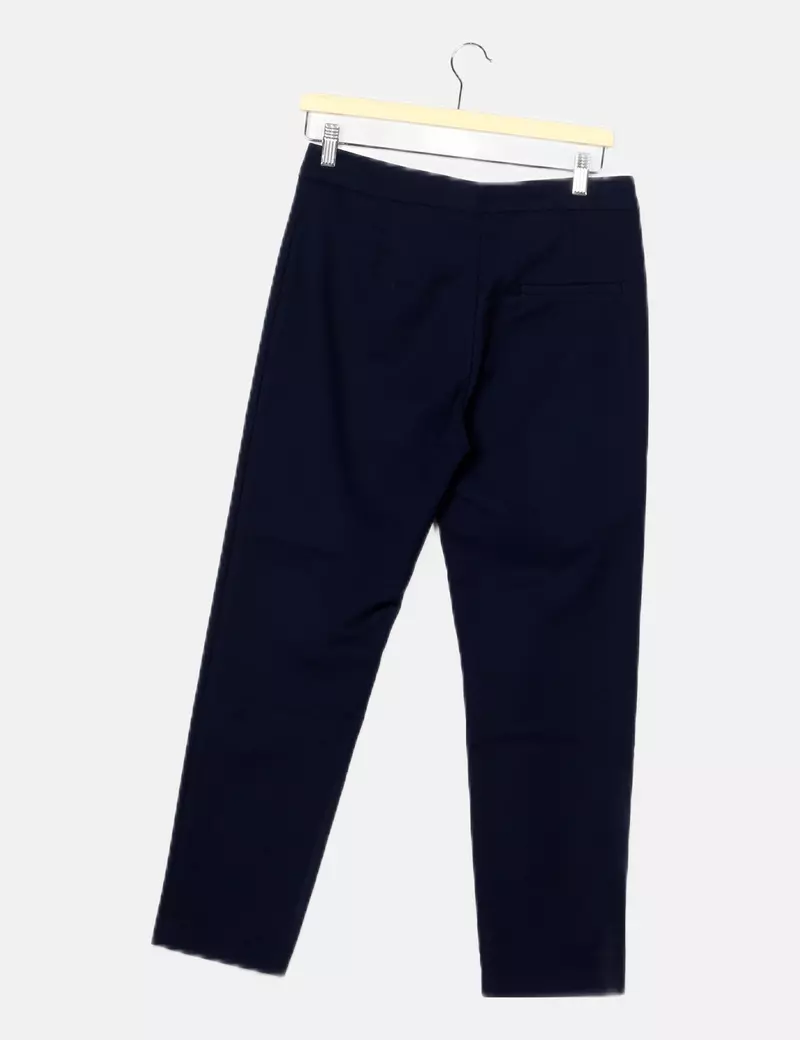 Mango Pantalón azul marino solapas