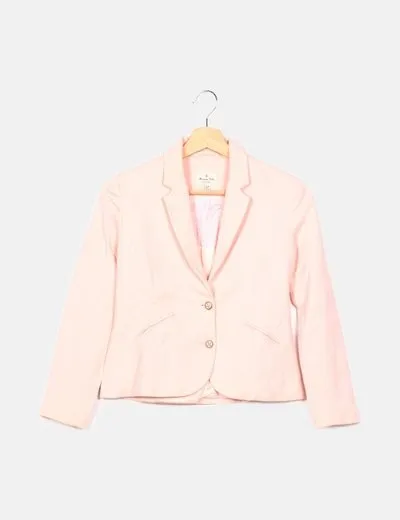 Massimo Dutti Blazer rosa manga larga