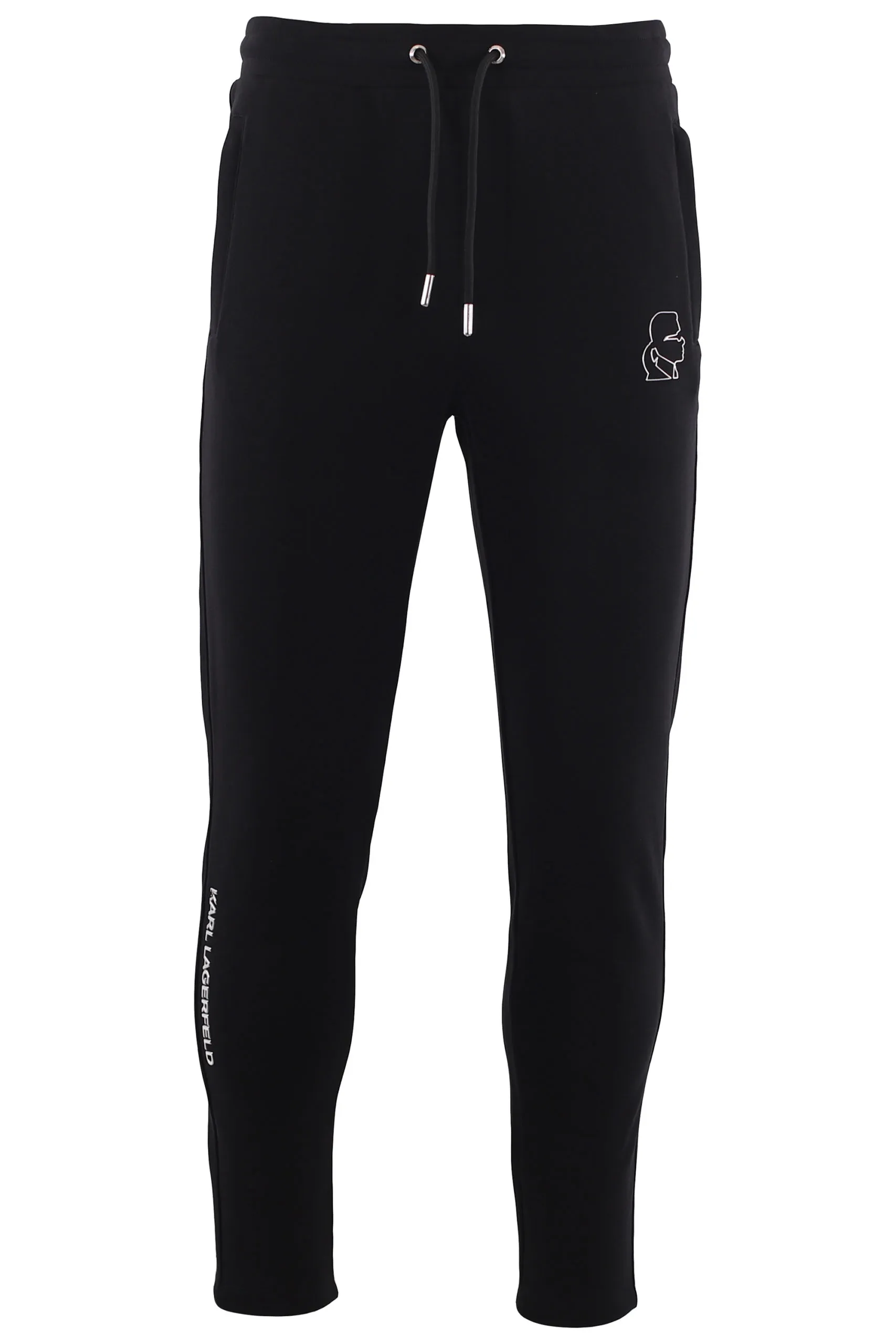 Pantalón chándal negro con logo plateado