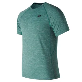 Polera Running Hombre New Balance Tenacity Short Sleeve Verde