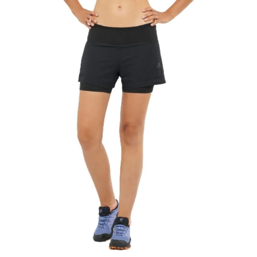 Salomon Mujer Shorts Sense Aero 2-In-1 Shorts Negro 