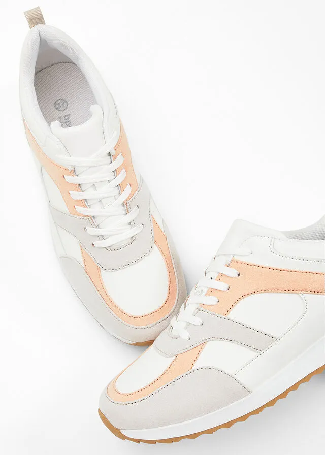 Sneakers bajos blanco/arena claro/albaricoque pastel