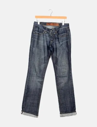 S.O.S. Pantalón azul denim recto