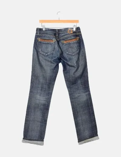 S.O.S. Pantalón azul denim recto