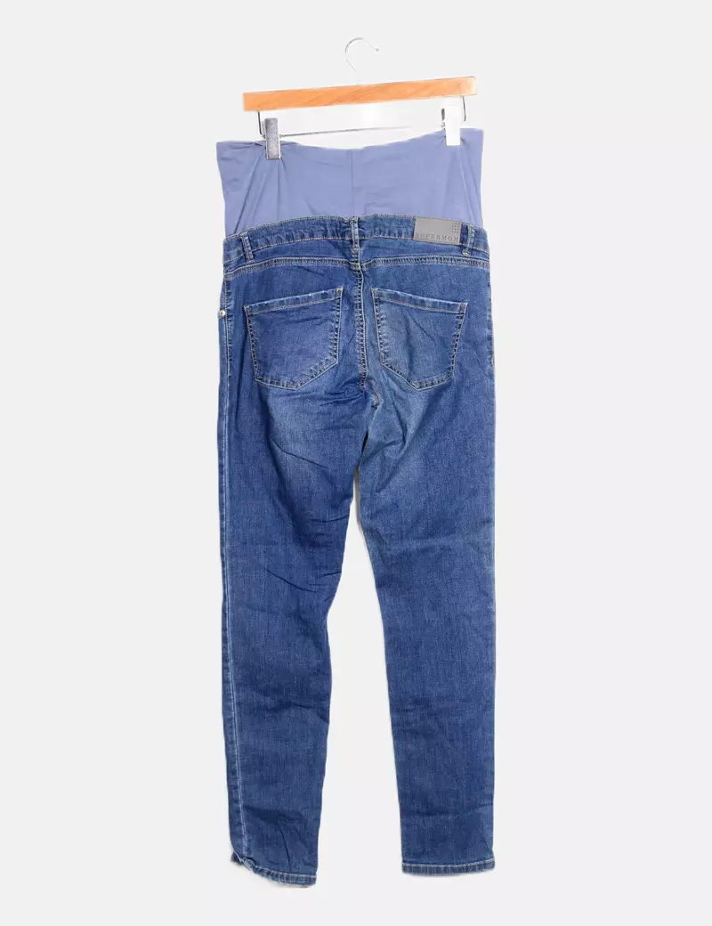 Supermom Pantalón azul denim premamá