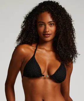 Top de bikini triangular Maui - Negro