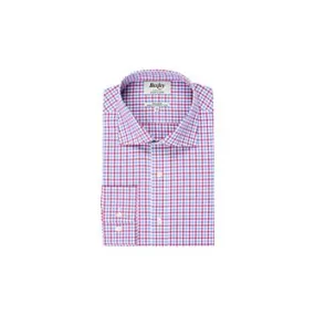 White Cotton shirt with pink, blue and white checks - RUGGERO