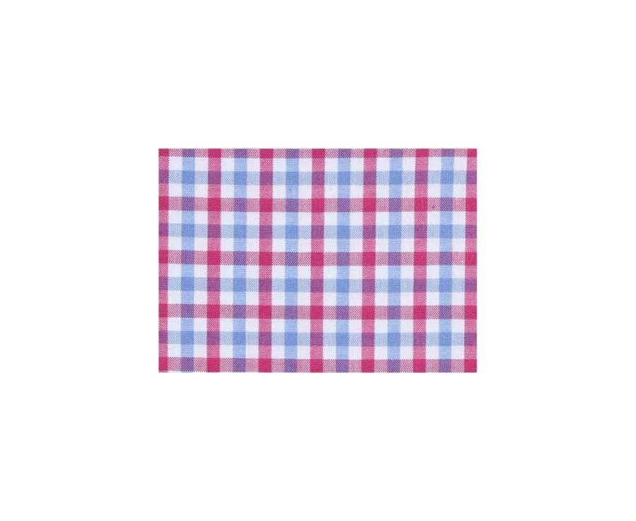 White Cotton shirt with pink, blue and white checks - RUGGERO